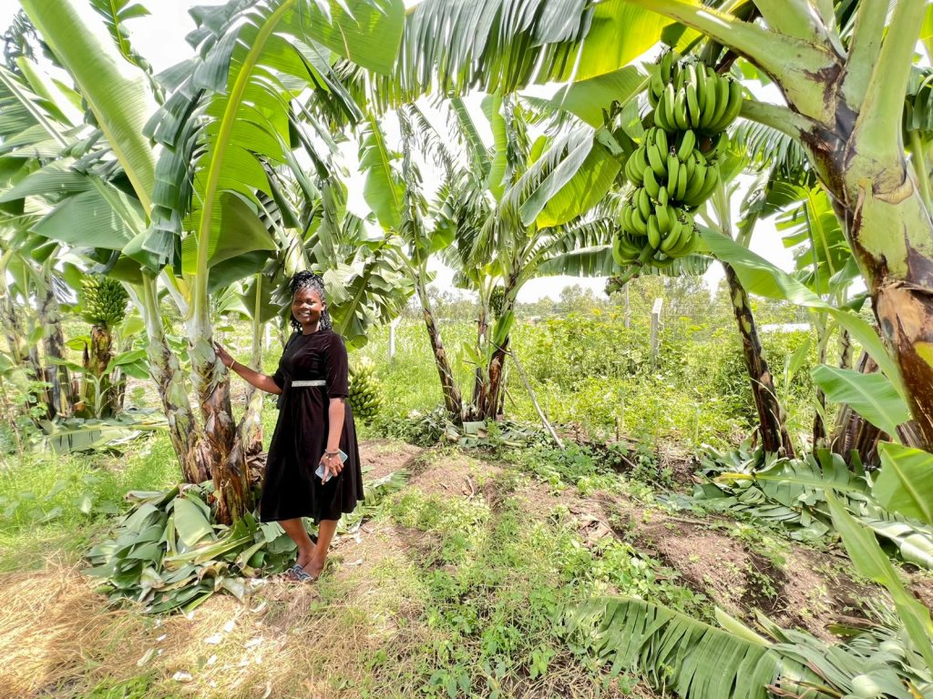 Ruth with banana trees
